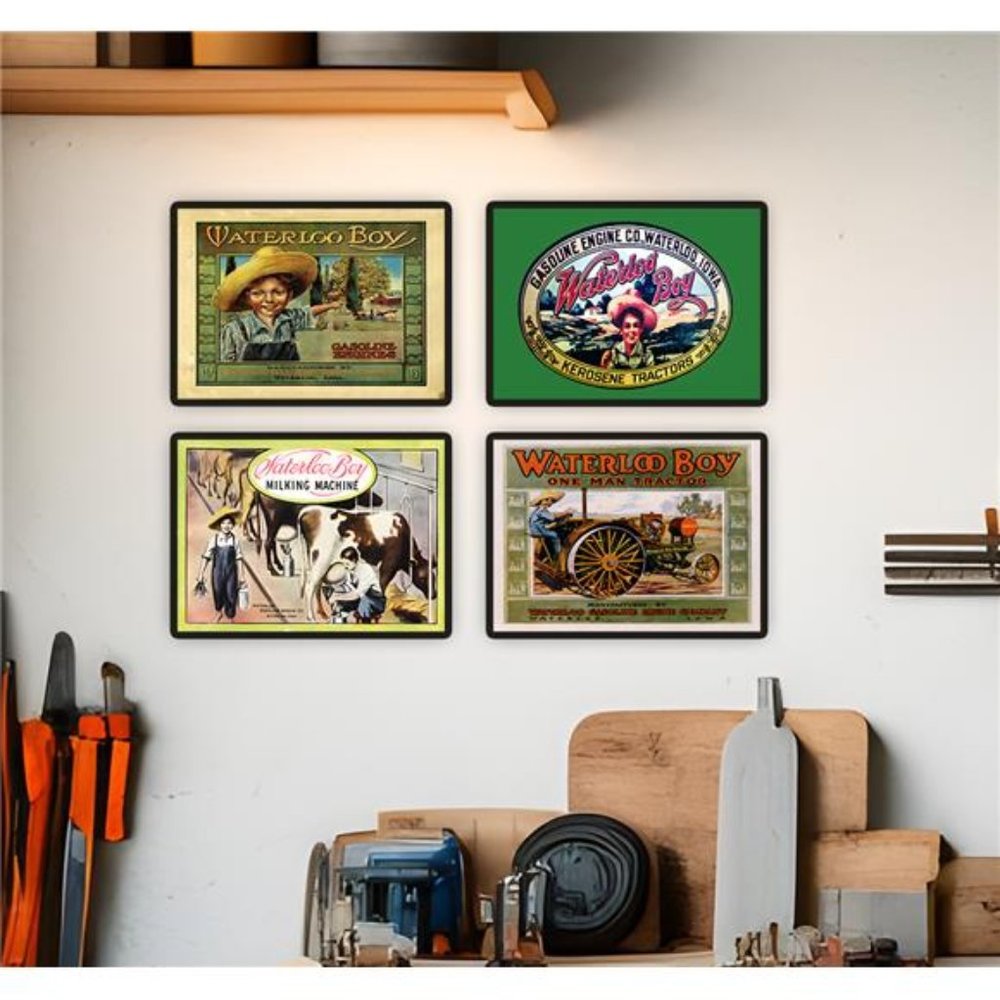 Vintage Waterloo Boy Tractor AG Outdoors Art Office Farm Wall Décor  4 Prints